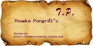 Thomka Pongrác névjegykártya